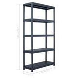 Storage Shelf Rack Black 250 kg 80x40x180 cm Plastic - Low Angle