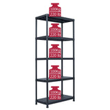 Storage Shelf Rack Black 500 kg 90x60x180 cm Plastic - Close-Up Angle