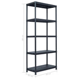 Storage Shelf Rack Black 500 kg 90x60x180 cm Plastic - Low Angle