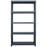 Storage Shelf Rack Black 500 kg 100x40x180 cm Plastic - Front View