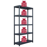 Storage Shelf Rack Black 500 kg 100x40x180 cm Plastic