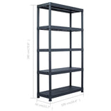Storage Shelf Rack Black 500 kg 100x40x180 cm Plastic