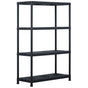 Storage Shelf Rack Black 220 kg 90x40x138 cm Plastic