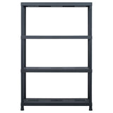 Storage Shelf Rack Black 220 kg 90x40x138 cm Plastic - Front View