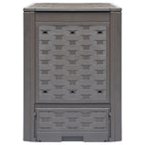 Garden Composter Brown 60x60x83 cm 300 L Plastic Rattan - Front View