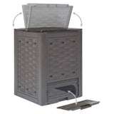 Garden Composter Brown 60x60x83 cm 300 L Plastic Rattan - Top-Down View