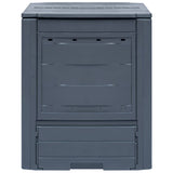 Garden Composter Grey 60x60x73 cm 260 L - Front View