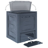 Garden Composter Grey 60x60x73 cm 260 L - Top-Down View