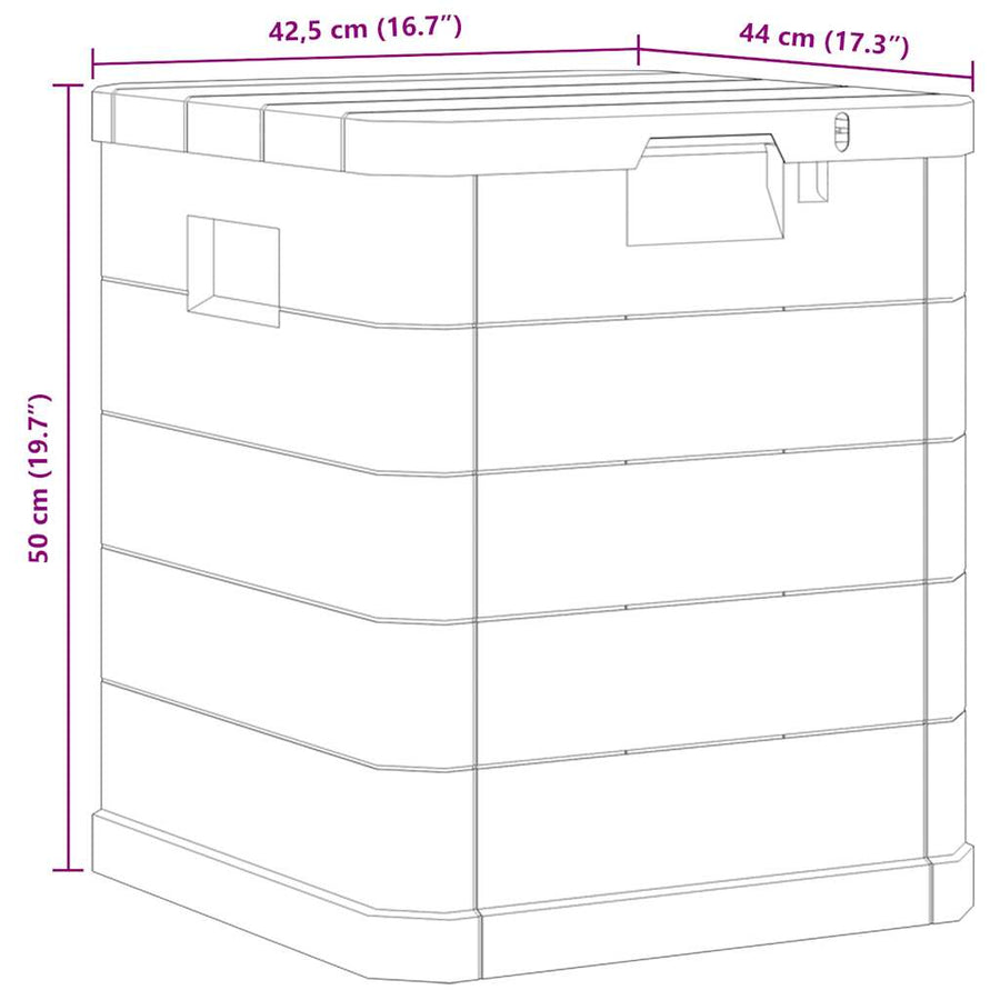 Garden Storage Box 90 L Light Grey