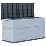 Garden Storage Box 320 L Grey Black - Side View