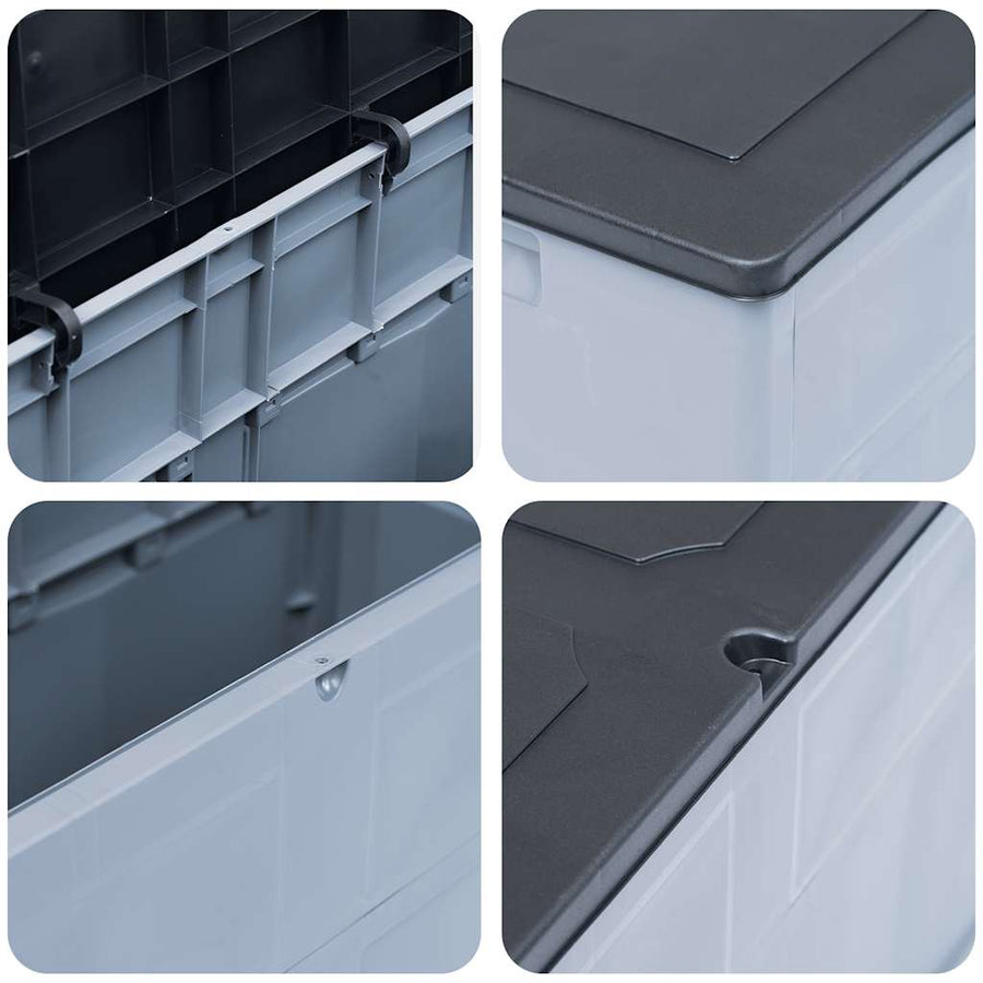 Garden Storage Box 320 L Grey Black