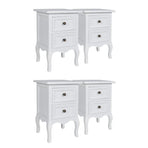 Nightstands 4 pcs with 2 Drawers MDF White