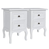 Nightstands 4 pcs with 2 Drawers MDF White