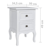 Nightstands 4 pcs with 2 Drawers MDF White - 45-Degree Angle