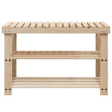 2-in-1 Shoe Rack with Bench Top 2 pcs Solid Wood