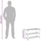 2-in-1 Shoe Rack with Bench Top 2 pcs Solid Wood - Close-Up Angle