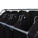 Laundry Sorters with Bags 2 pcs Black and Grey - Front View