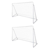Football Goal Nets Steel 2 pcs 240x90x150 cm