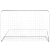 Football Goals 2 pcs with Nets 182x61x122 cm Steel White - Side View