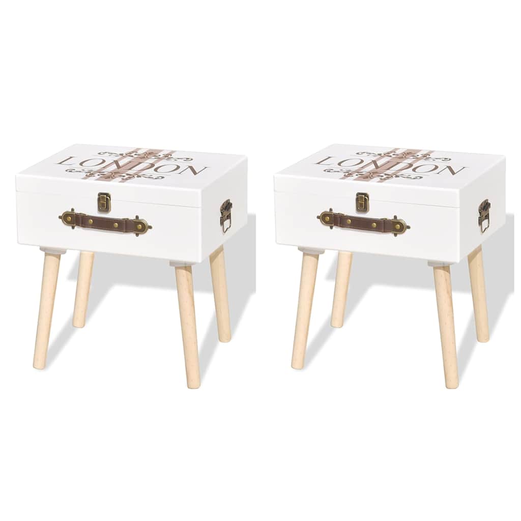 Bedside Cabinets 2 pcs 40x30x41,5 cm White