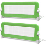Toddler Safety Bed Rail 2 pcs Green 102x42 cm - Front View