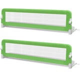 Toddler Safety Bed Rail 2 pcs Green 150x42 cm - Front View
