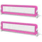 Toddler Safety Bed Rail 2 pcs Pink 150x42 cm