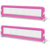 Toddler Safety Bed Rail 2 pcs Pink 150x42 cm - Front View