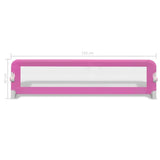 Toddler Safety Bed Rail 2 pcs Pink 150x42 cm - Close-Up Angle
