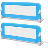 Toddler Safety Bed Rail 2 pcs Blue 102x42 cm - Front View