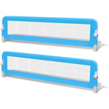 Toddler Safety Bed Rail 2 pcs Blue 150x42 cm - Front View