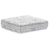 2-Seater Modular Pouffe Light Grey Fabric - Top-Down View
