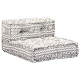 4-Seater Modular Pouffe Light Grey Fabric