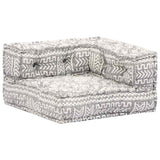 4-Seater Modular Pouffe Light Grey Fabric