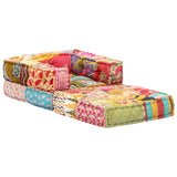 Modular Pouffe Patchwork Fabric - Top-Down View