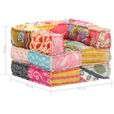 Modular Pouffe Patchwork Fabric - Low Angle