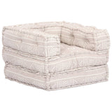 Single Modular Pouffe Beige Fabric - Extra Image