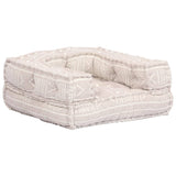 Single Modular Pouffe Beige Fabric - Top-Down View