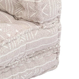 Single Modular Pouffe Beige Fabric - Rear View