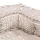 Single Modular Pouffe Beige Fabric - Close-Up Angle