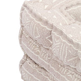 Single Modular Pouffe Beige Fabric - Low Angle