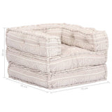 Single Modular Pouffe Beige Fabric - Extra Image