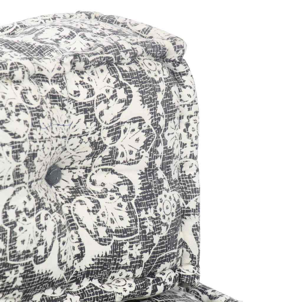 Pouffe Light Grey Fabric