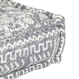 Pouffe Light Grey Fabric - Top-Down View