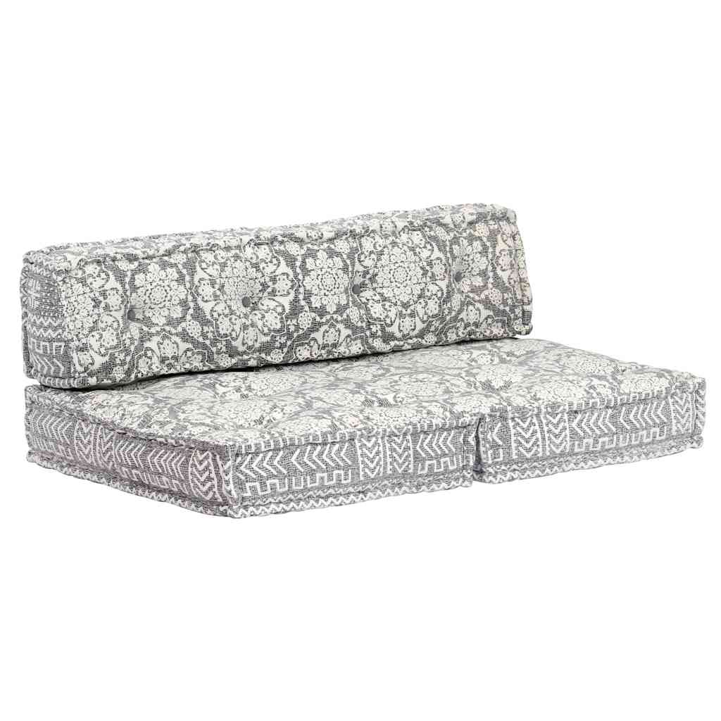Pouffe Light Grey Fabric