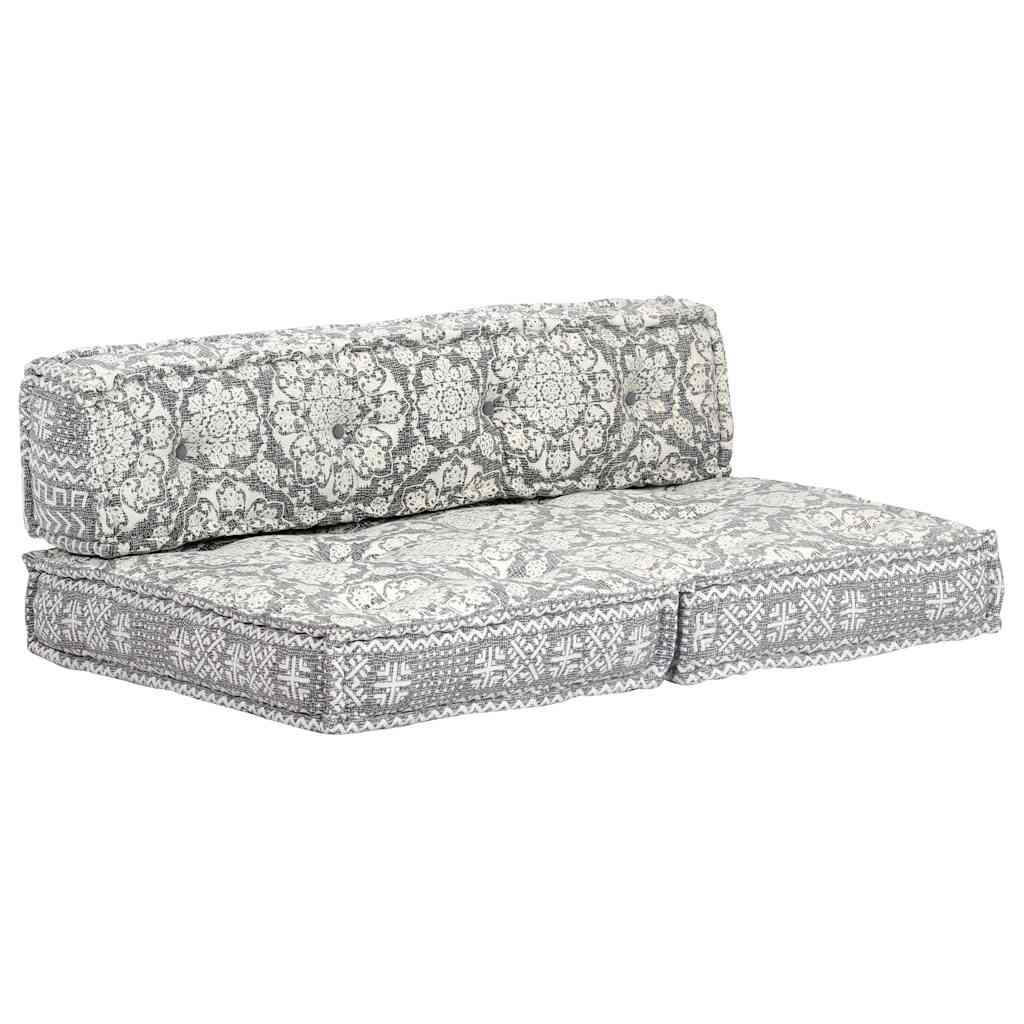 Pouffe Light Grey Fabric