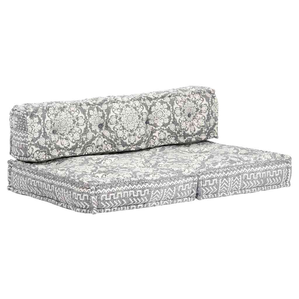 Pouffe Light Grey Fabric