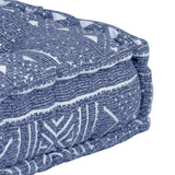 Pouffe Indigo Fabric - Side View