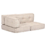 Pouffe Beige Fabric