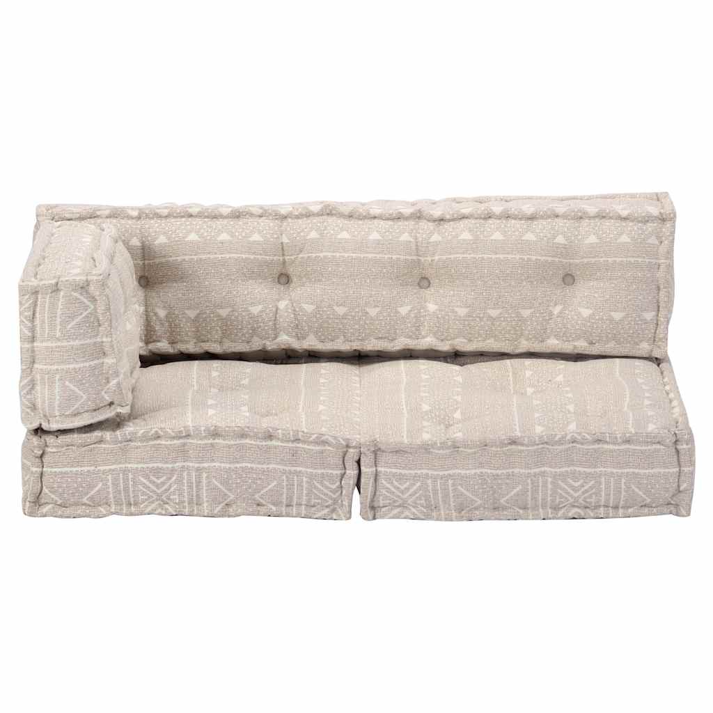 Pouffe Beige Fabric